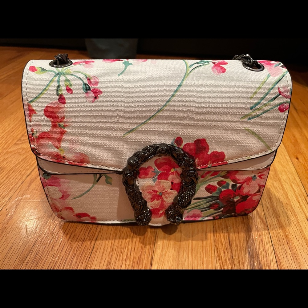 Floral Clutch with chain for cross shoulder bag